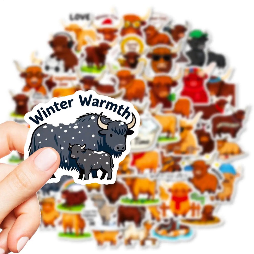 Cow Stickers 56-Pieces Waterproof Cute Decoration Decals Cute Stickers For Kids Party Adults Scrapbooking Christmas Thanksgiving Zpaxo