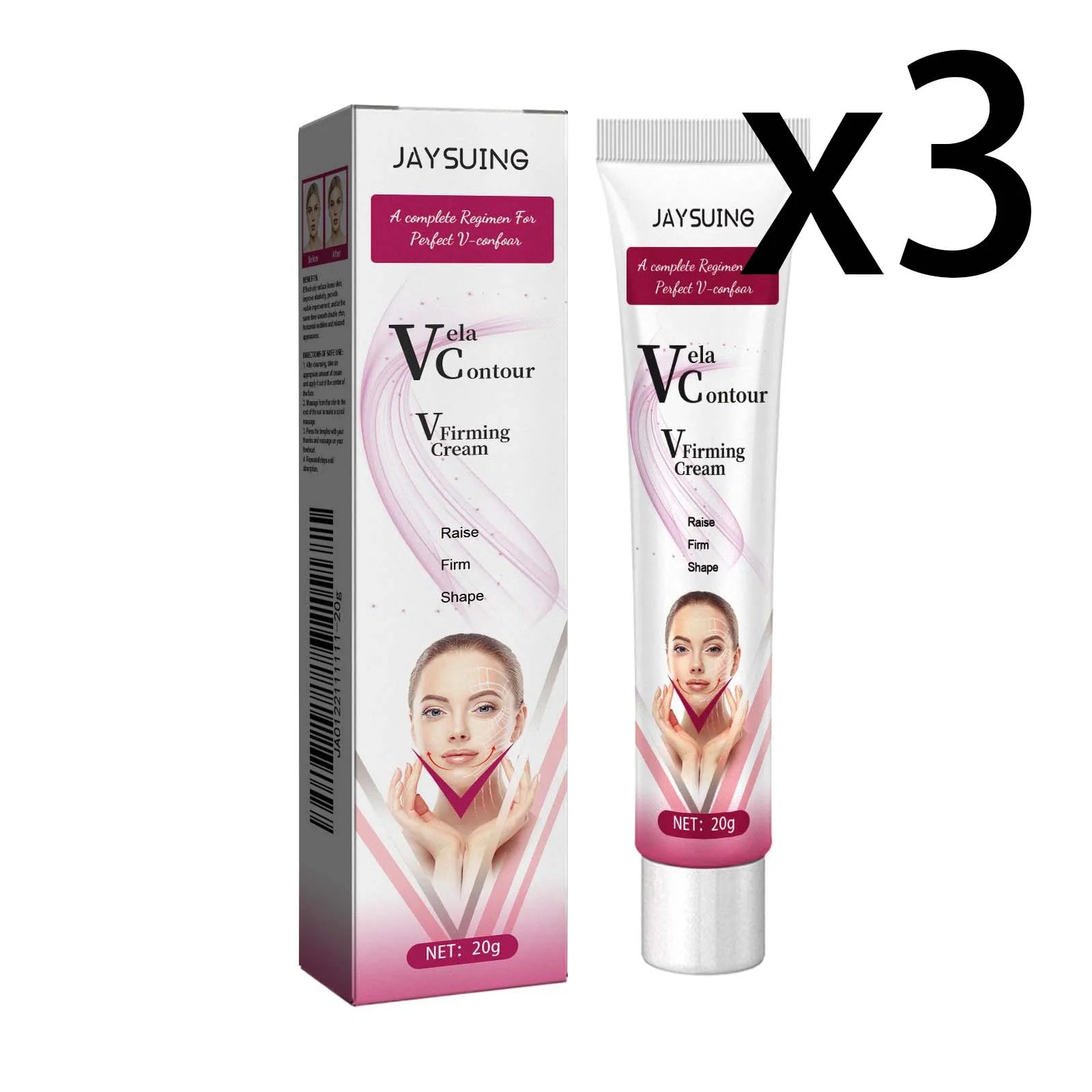 Jaysuing Facial Firming Cream – V-Face Lifting & Chin Tightener Facial Firming Cream Zpaxo 3x20g