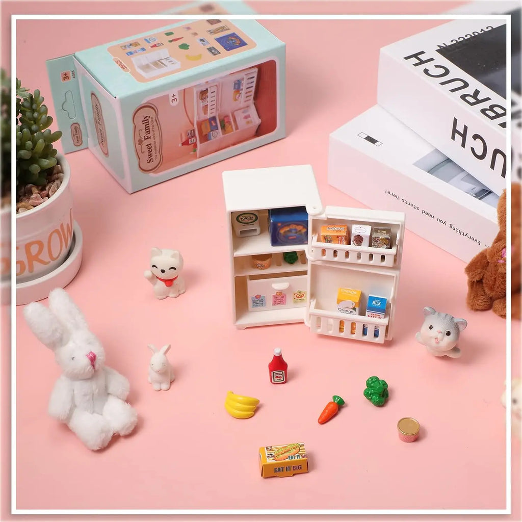 1 12 Miniature Dollhouse White Refrigerator Toy Mini Fridge Simulated