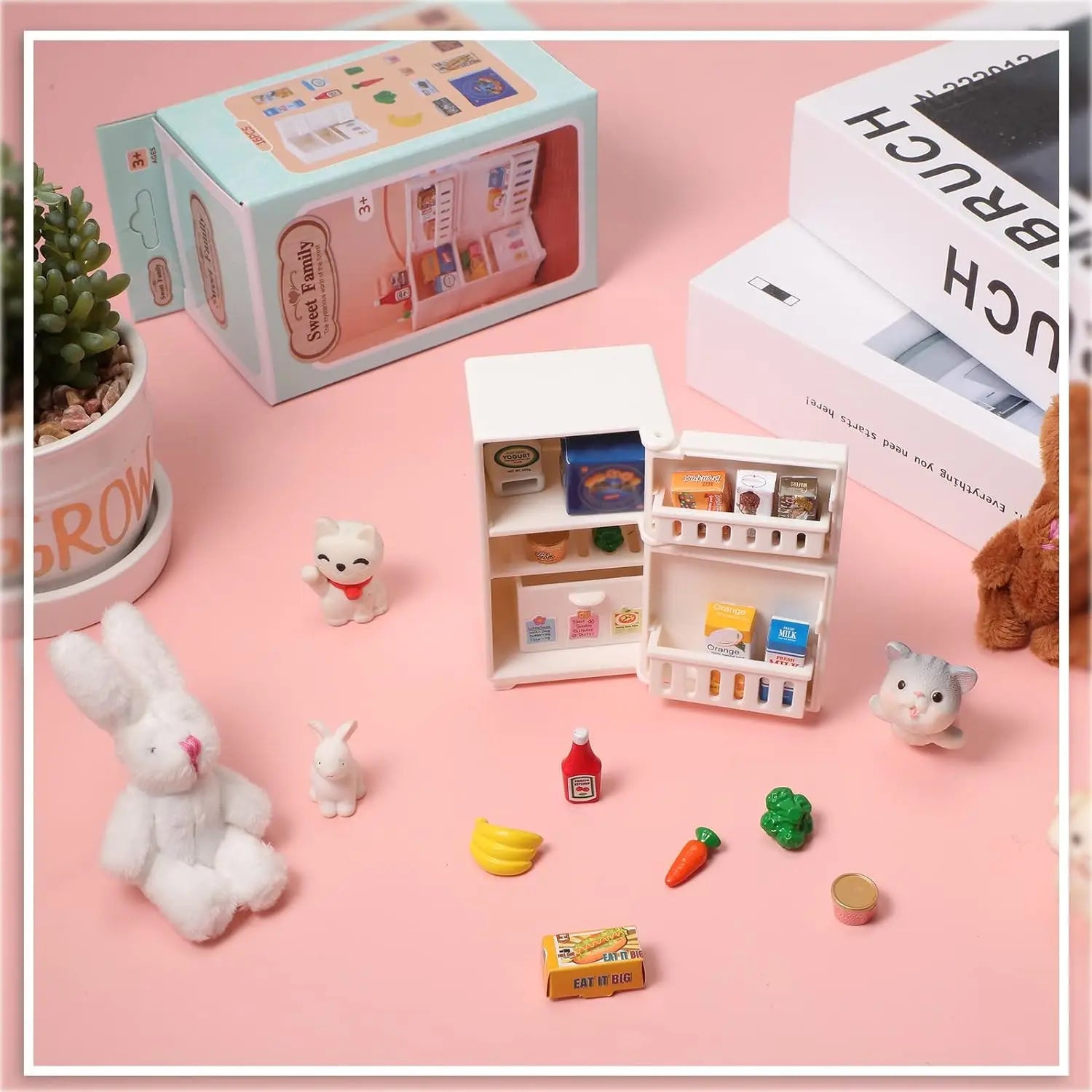 1 12 Miniature Dollhouse White Refrigerator Toy Mini Fridge Simulated