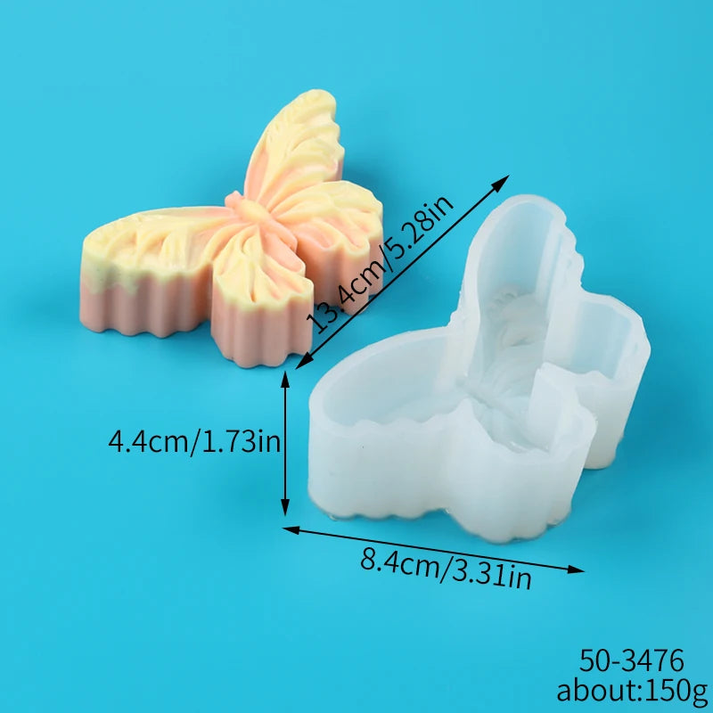 3D Butterfly Candle Silicone Mold DIY Aromatherapy Soap Craft Ornament Wax Mousse Cake Decorating Chocolate Fondant Mold Zpaxo 50-3476-D