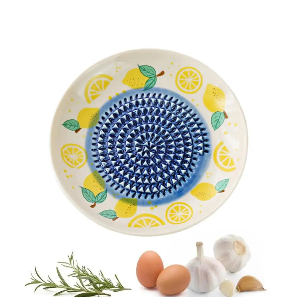 Garlic Grater Plate Manual Ceramic Fruit Pattern Bowl Dish Ginger Zpaxo d China Mainland