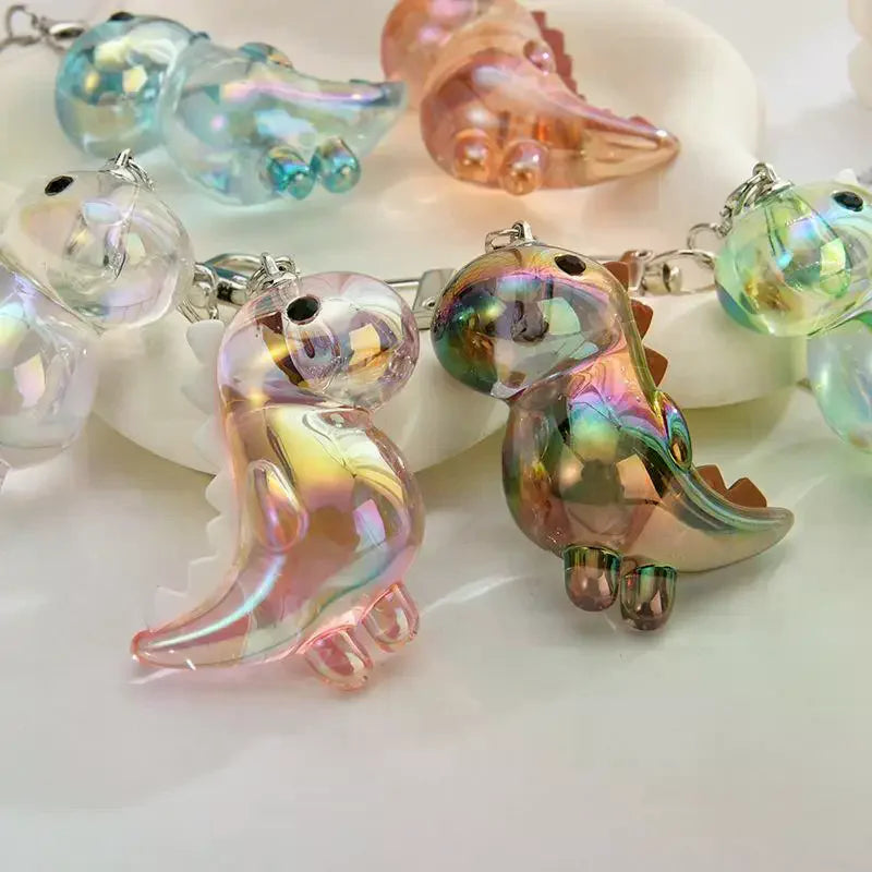 Cute Acrylic Dinosaur Keychain Paired Sturdy Buckle Daily Casual Zpaxo