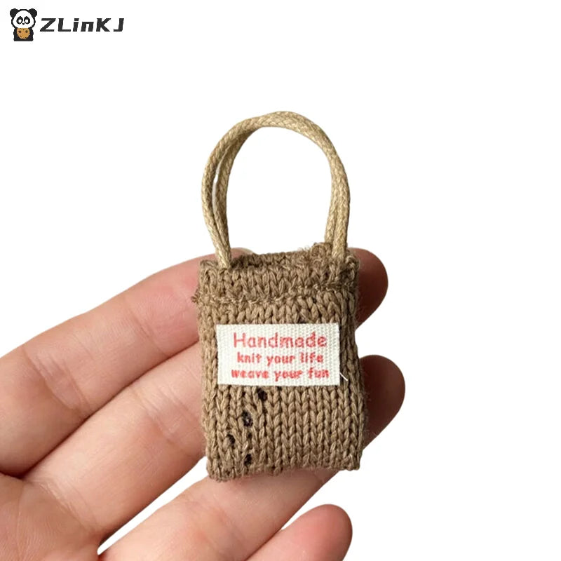 ▶Doll Simulation Knitting Shoulder Bag Crossbody Bag For 15-17cm Doll Mini Bags Plush Dolls Clothes Accessories Zpaxo