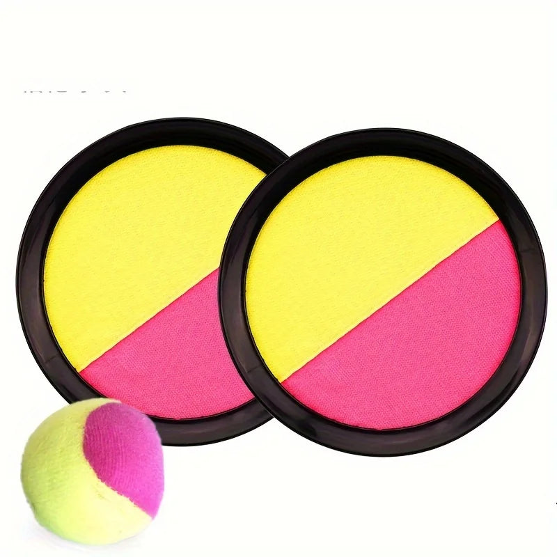 Kids Sticky Ball Catch Game Set – Outdoor Throw & Catch Toy Outdoor Catch Game Zpaxo Yellow-Pink