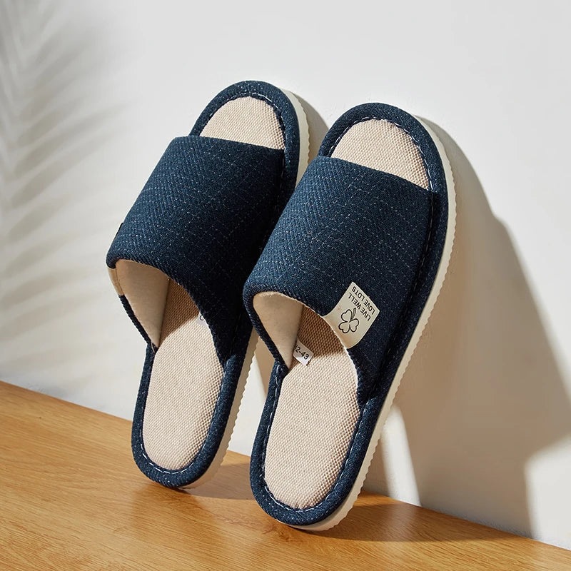 Home Linen Slippers Men Spring&autumn Comfortable Bedroom