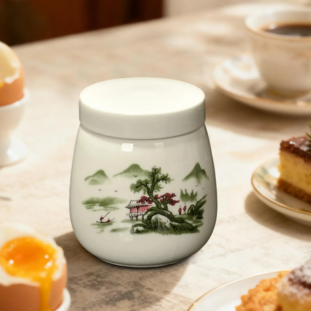 Coddled Egg Cups Ceramic Table Decoration Lids Home Dormitory Hotel