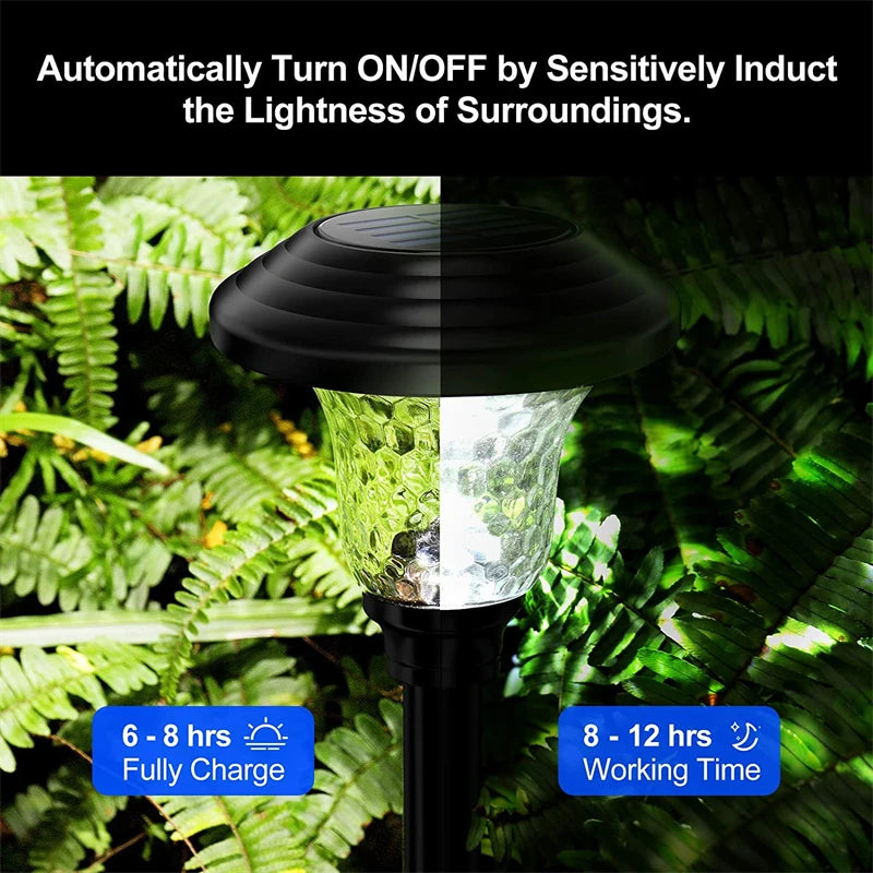 Solar Pathway Lights Waterproof IP65 LED Outdoor Lighting Warm Path Zpaxo