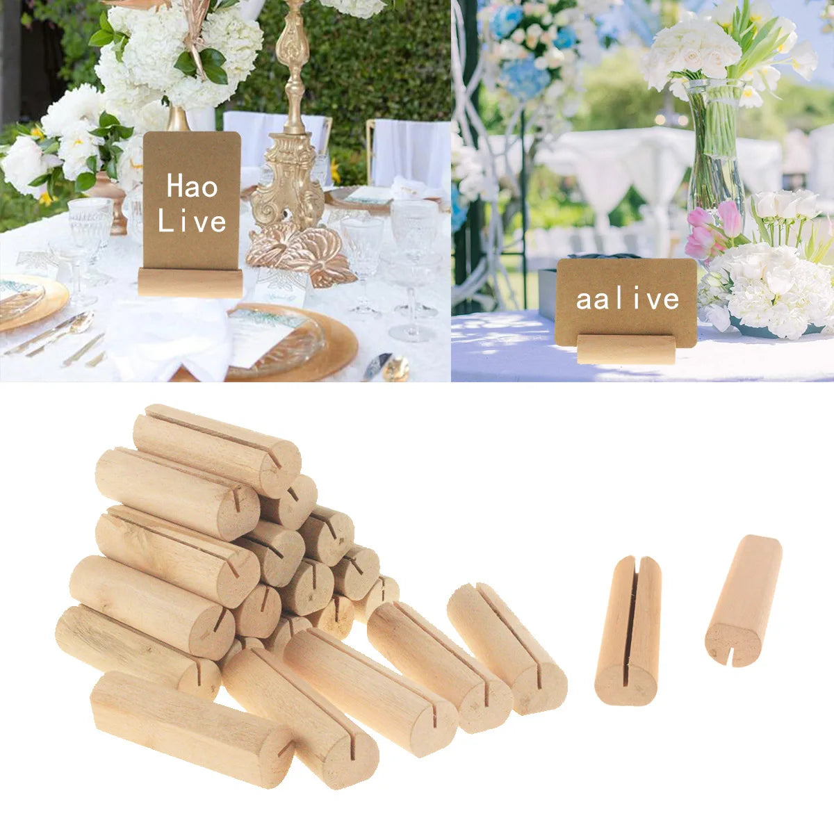 20 Wooden Table Number Stand Wedding Decoration Birthday Party Place