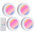 4Pcs LED Puck Lights Rgb Color Changing Under Cabinet Lights Wireless Battery Operated Touch Remote Control Shelf Kitchen Closet Zpaxo Default Title