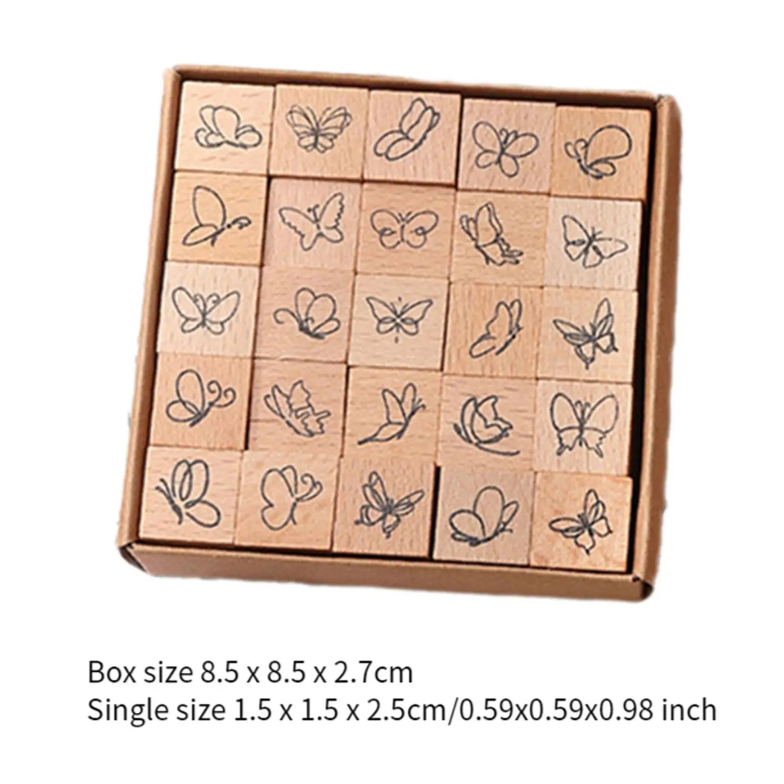 25x Wood Rubber Stamp Storage Case Stamper DIY Stamps Zpaxo