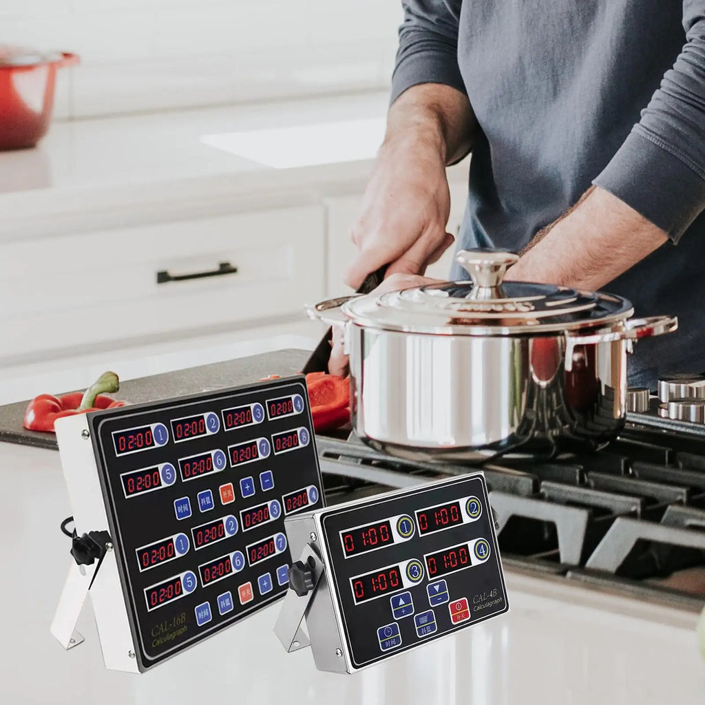 Digital Kitchen Timer, Multi Channels Reminder Clock, Restaurant timer, Commercial Kitchen Timer for Kitchen Home Zpaxo