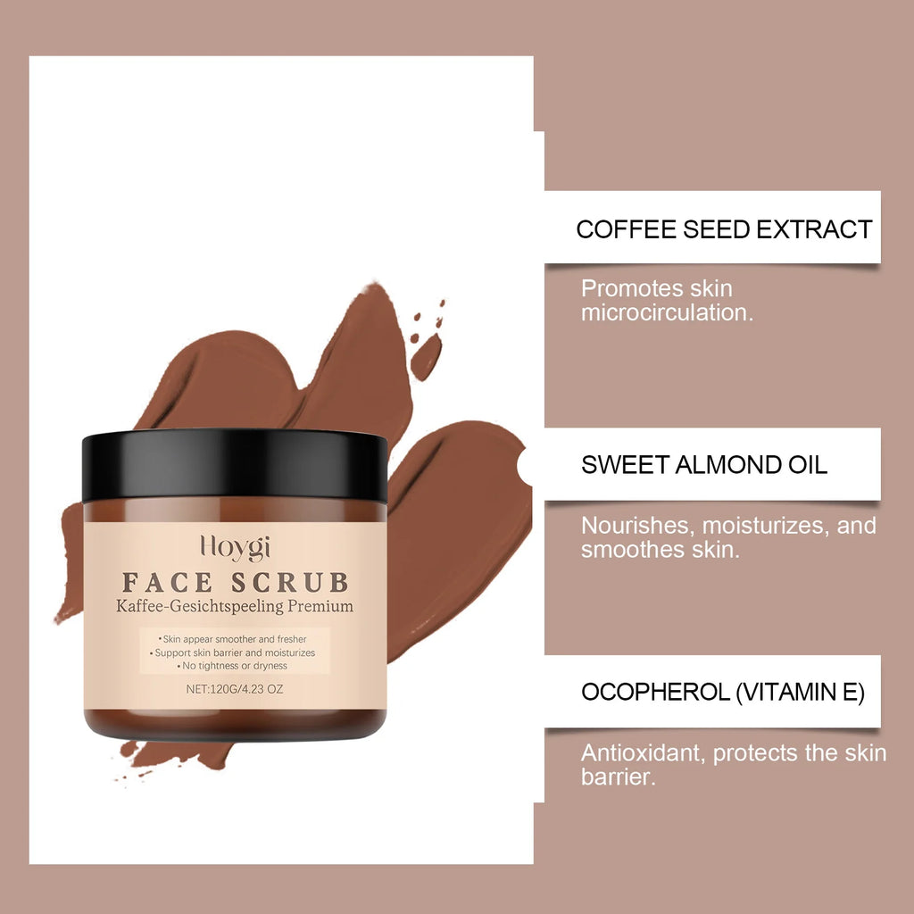 Vanilla Coffee Facial Scrub – Deep Cleansing Exfoliator | Hoygi Facial Exfoliating Scrub Zpaxo