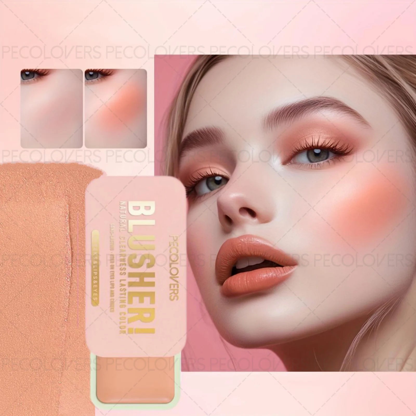 Pecolover Face Makeup Blush Palette 4 colors quality High color rendering Smooth color Silky texture Long-lasting Zpaxo