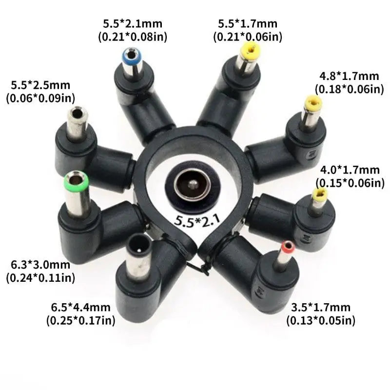 652F USB to DC5521 5.5x2.1mm Power Cord with 8 Connectors for IT Professionals and Zpaxo
