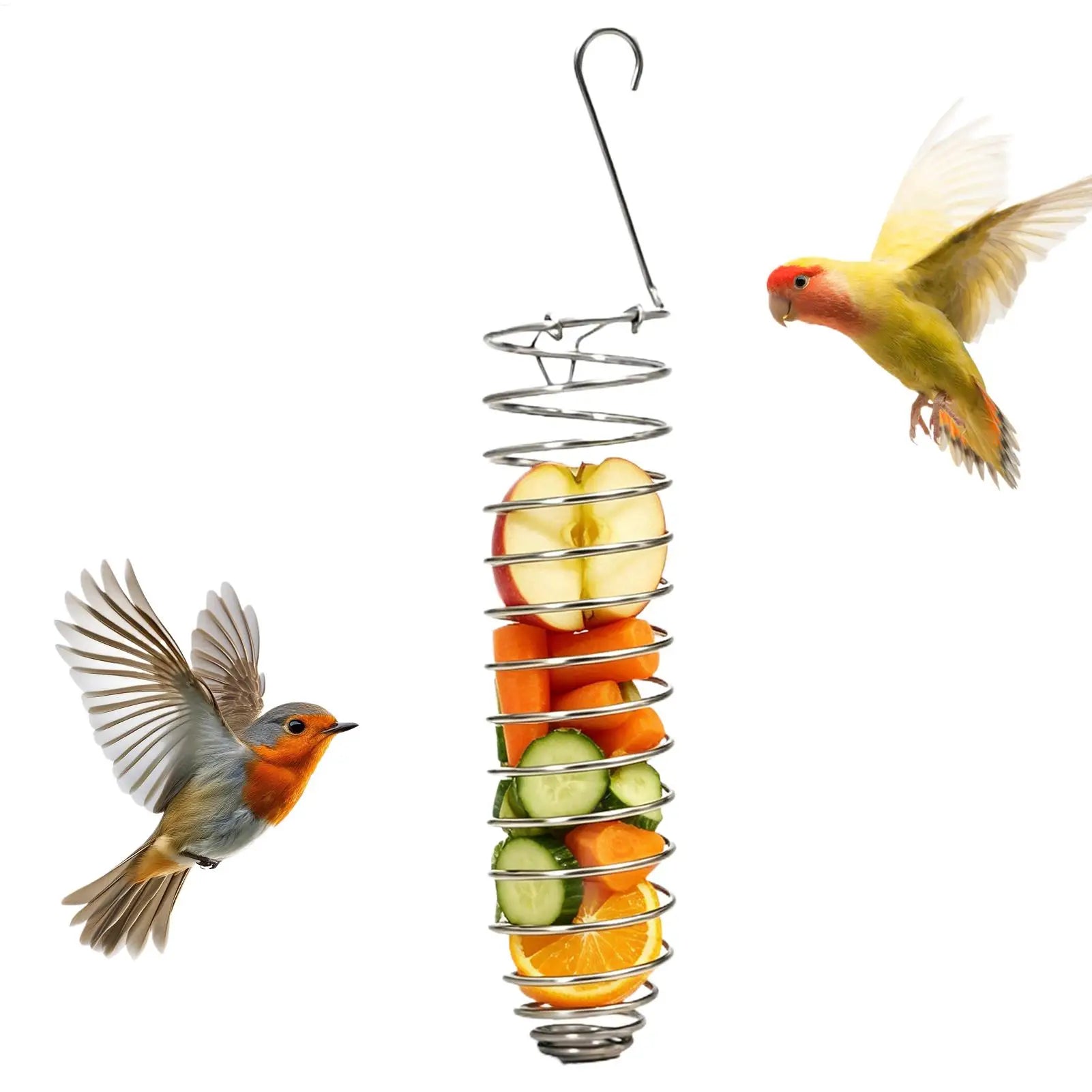 Stainless Millet Holder Bird Cage Foraging Supports Tray Anti Bite