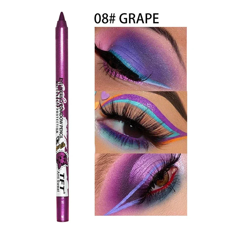 Pearlescent Matte Eyeliner Pencil Colorful Quick-dry Waterproof Eye Zpaxo 08