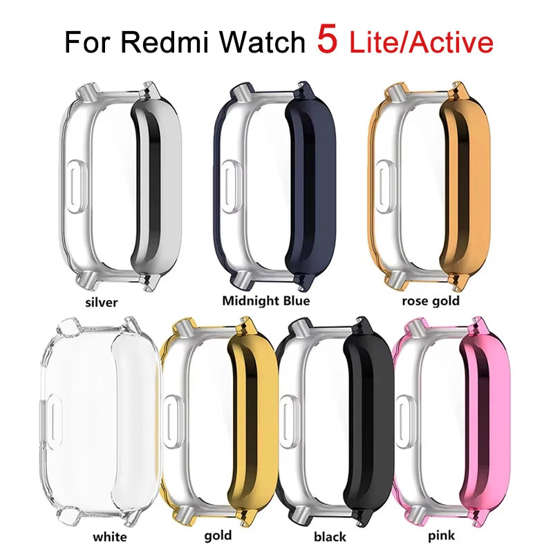 Silicone Case For Xiaomi Redmi Watch 5 Smart Watchband Screen Protector Bumper Shell For Redmi Watch 5 Lite Watch 5 Active Cover Zpaxo