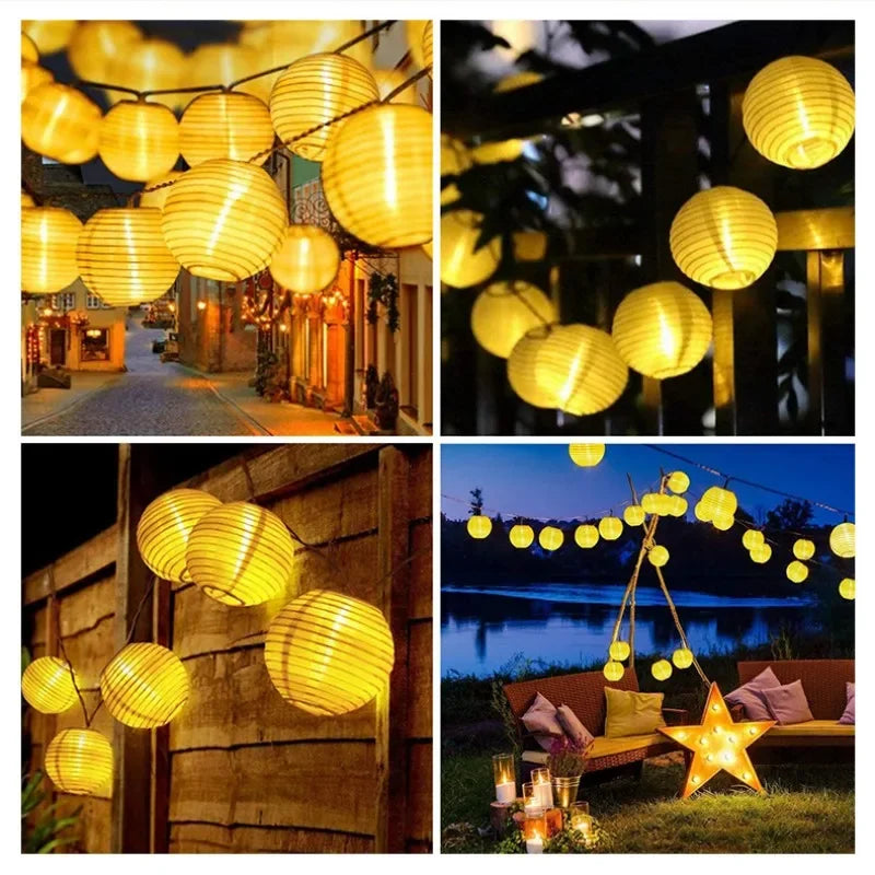 Solar Lantern String Lights Waterproof Outdoor LED Garland Fairy Light Patio Garden Decoration Light for Christmas Wedding Party Zpaxo