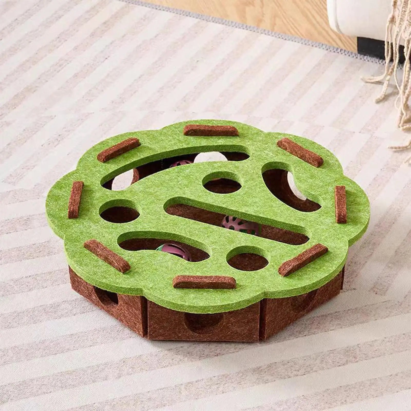 Cat Enrichment Toys Interactive Cat Toy Puzzle Games Felt Pet Supplies with Bell Kitten Accessories Maze Game for Enrichment Zpaxo