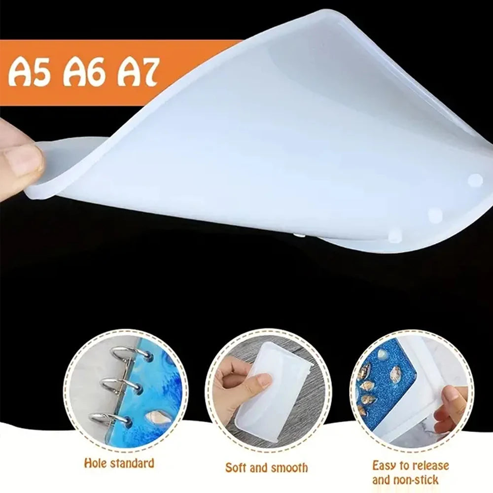 Note Book Silicone Resin Mold A5 A6 A7 DIY Notebook Crafts Gift Making Epoxy Resin Mould Zpaxo