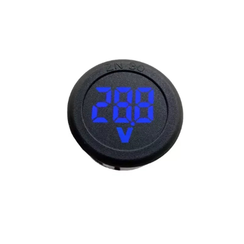 DC 4-100V DC digital voltmeter head display LED digital display circular two-wire voltmeter reverse connection protection Zpaxo blue