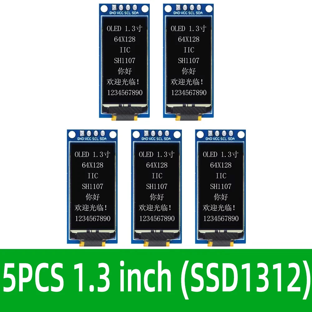 1.3 inch OLED display 64×128 LCD module SH1107 LCD 1.3 "OLED Vertical screen module for arduino Zpaxo 5PCS SSD1312
