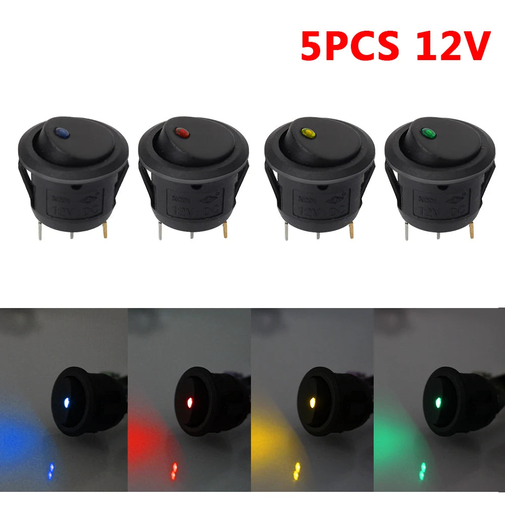 Luminescence Toggle Switches Waterproof 12V OFF LED Light Round