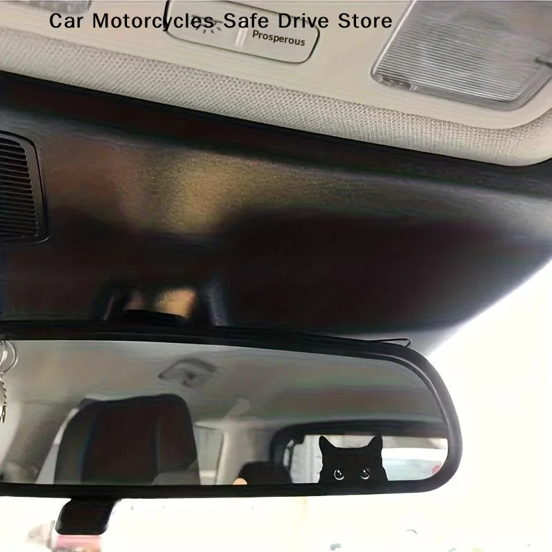 CM10PCS Cute Cat Peeker Decal Car Black Sticker Blank Button Vinyl