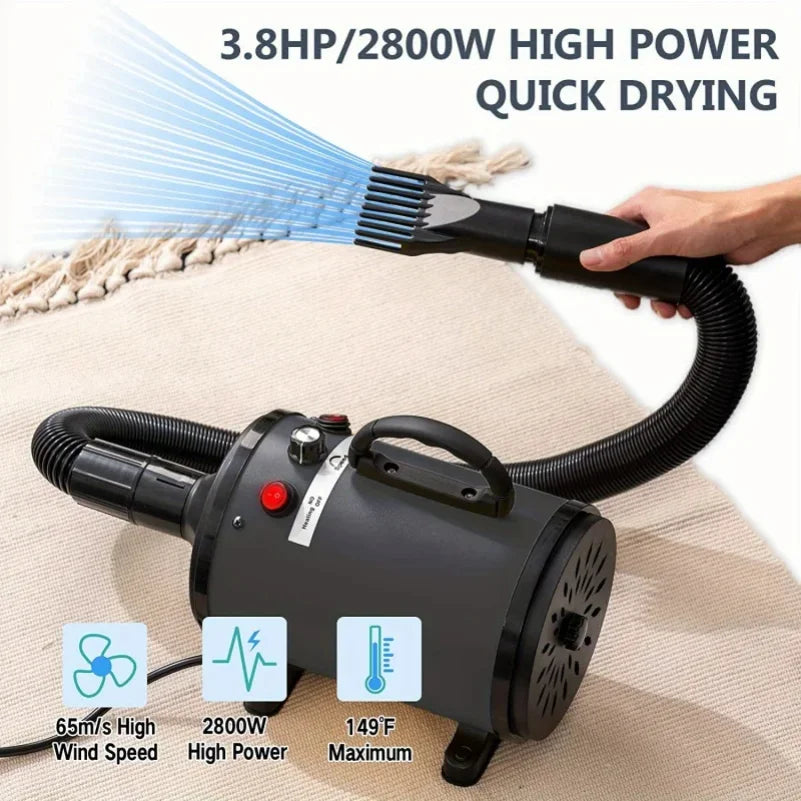 2800W Pet Dog Hair Dryer Blower – High-Power Low-Noise Grooming Pet Hair Dryer Zpaxo