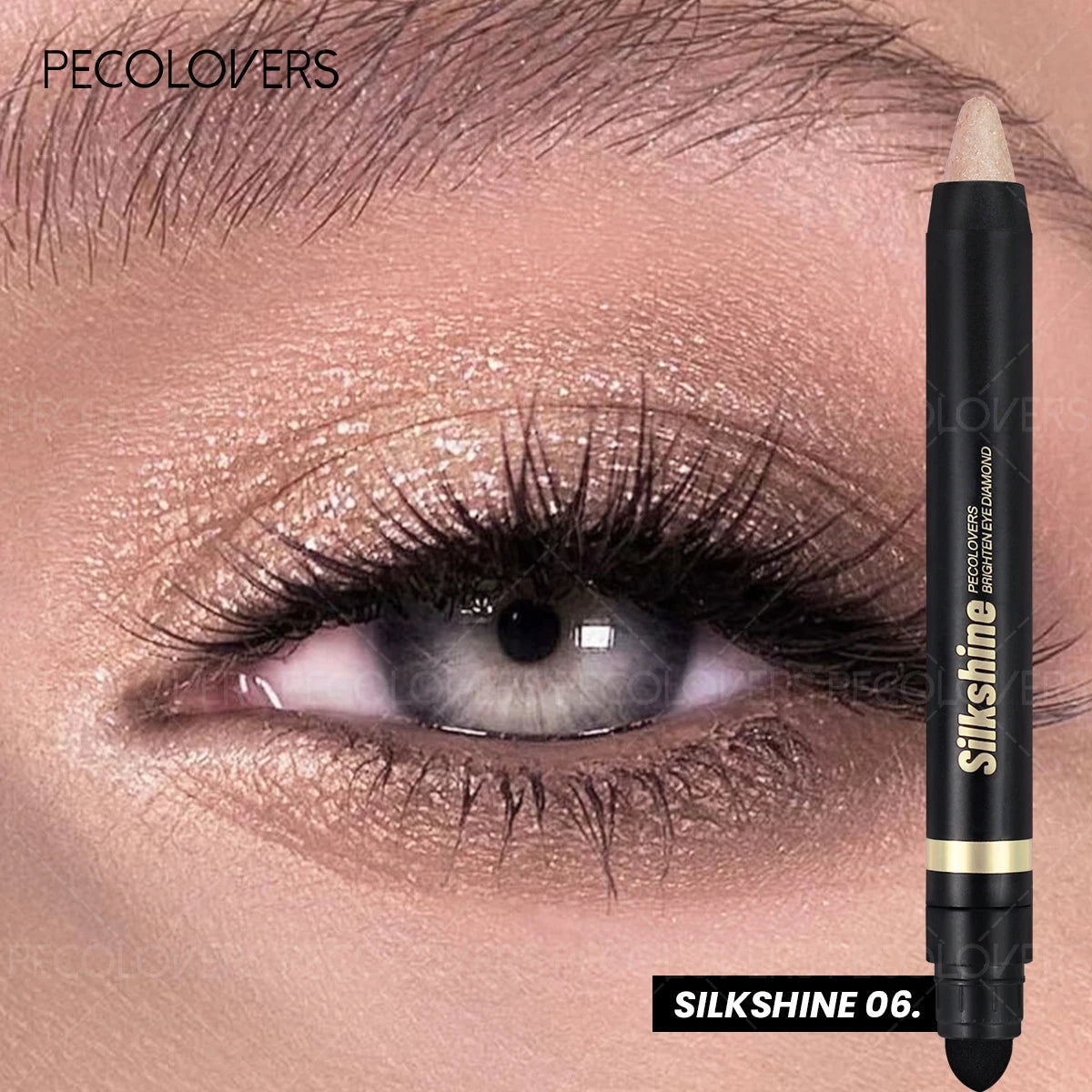 Smudge-proof Metallic Eyeshadow Stick Pearlescent Shimmer Quick Zpaxo 06