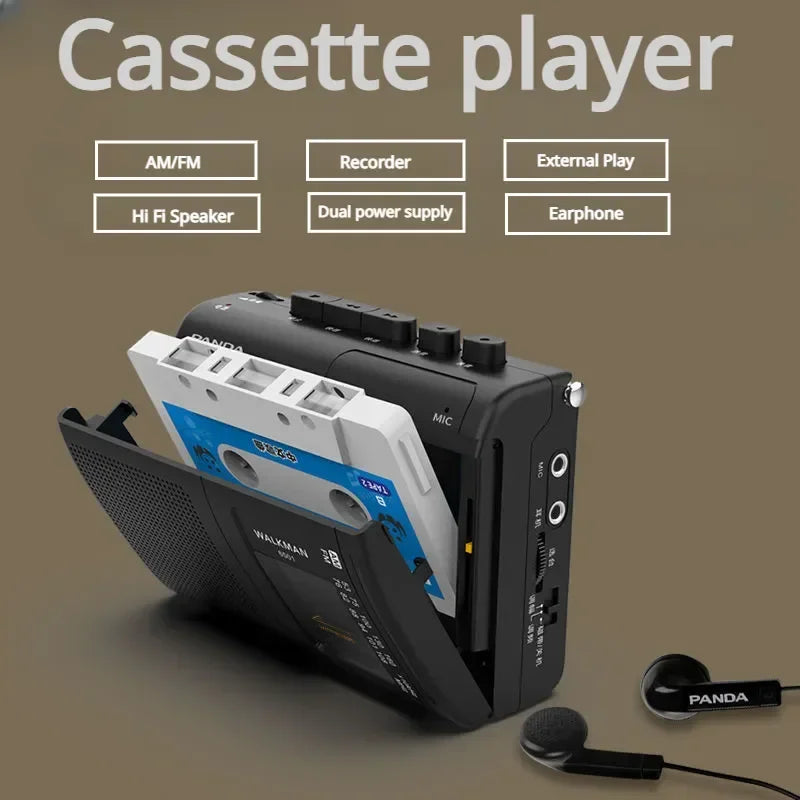 Portable Tape AM FM Radio Retro Cassette Music Player Walkman Zpaxo