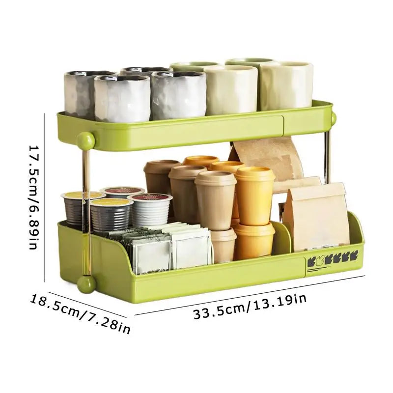 Desktop Cup Storage Rack 2 Tier Office And Household Large Capacity Cup Holder Cosmetics Jewelry Perfume Box Bathroom Shelf Zpaxo