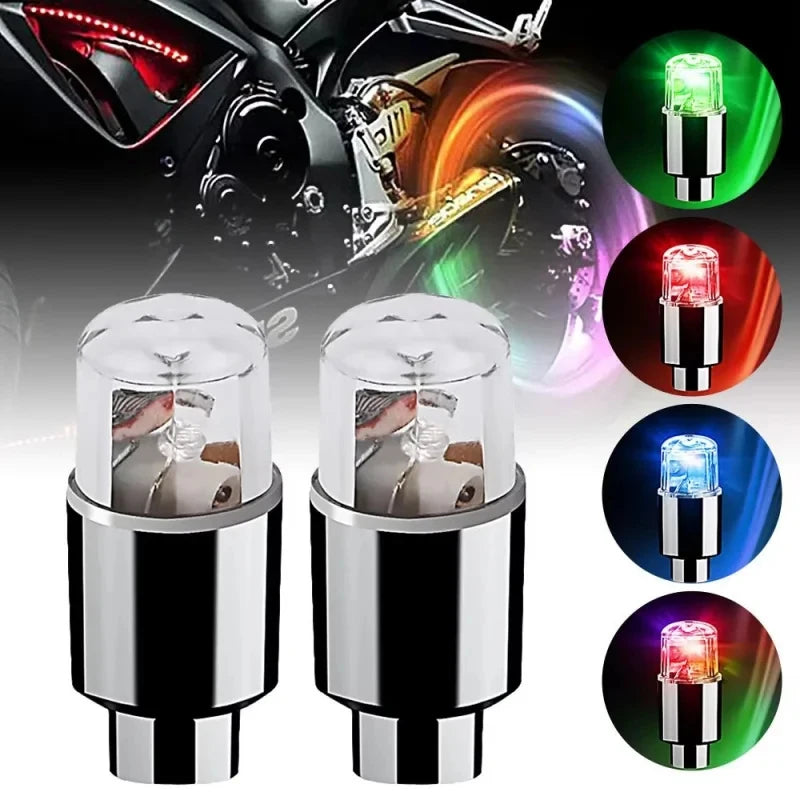 LED Tire Valve Cap Wheel Lights – Car, Motorcycle & Bike