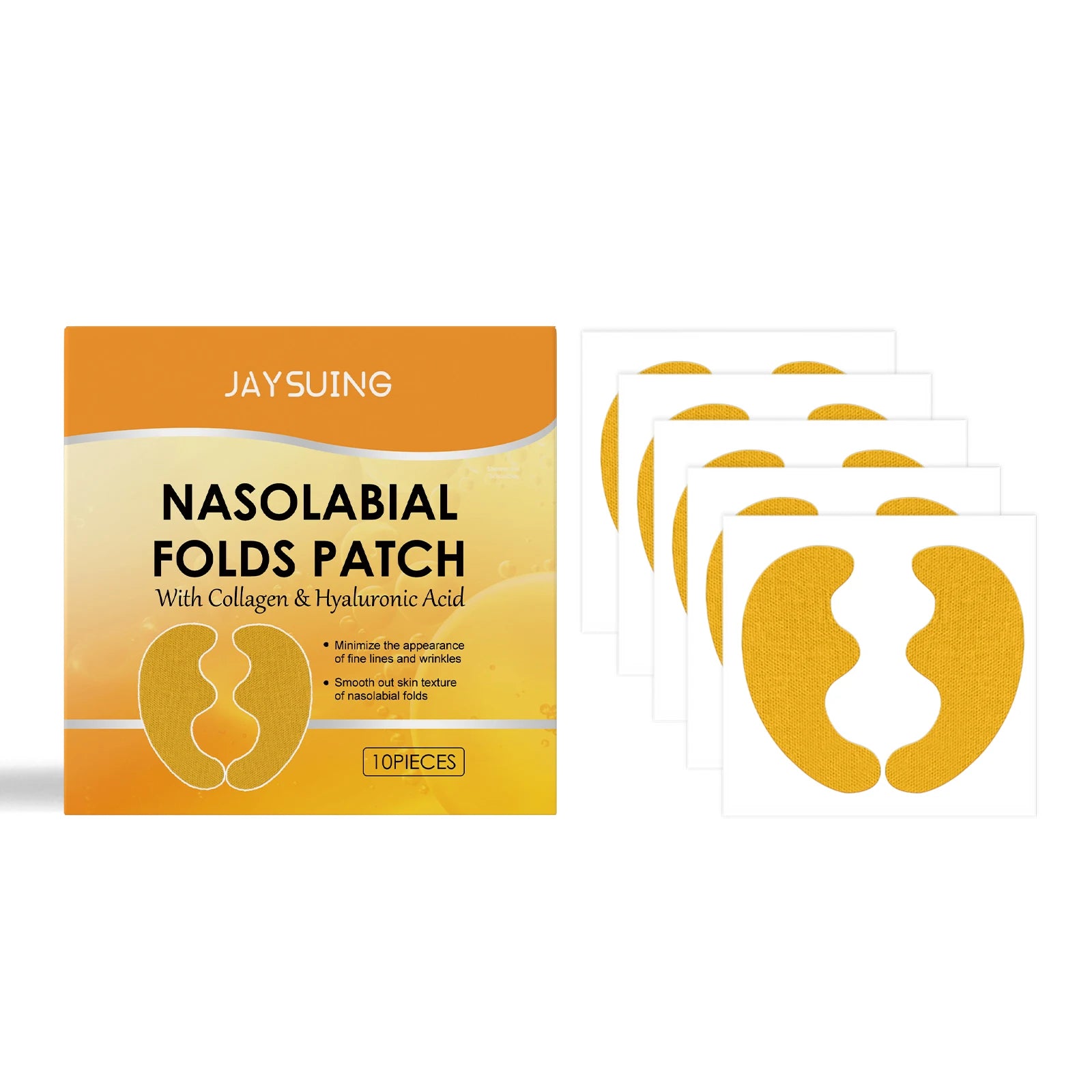 Nasolabial Folds Patches – Collagen & Hyaluronic Acid Anti-Wrinkle Anti-Wrinkle Facial Patch Zpaxo 10Pcs