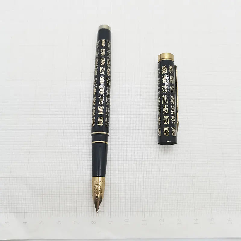 New Old Vintage Jinxing 919 Iridium Fountain Pen Black Nib Fine Writing Stationery Gift Metal Bar 1990S Zpaxo