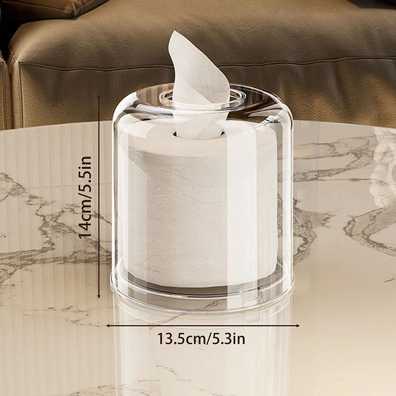 Living Room Desktop Transparent Napkin Box Ins Style Home Creative Bathroom Storage Simple Acrylic Square/Round Tissue Box Zpaxo Rotundity