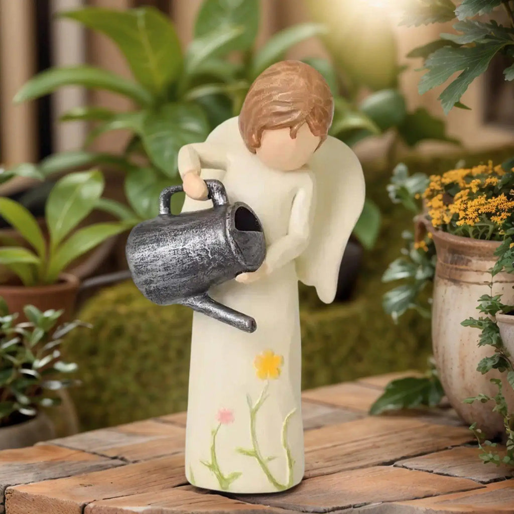 Angel Figurines Resin Decor Sculpted Hand-painted Figurine Garden