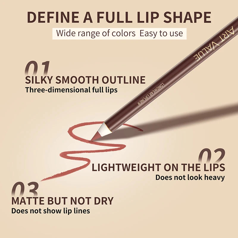 Velvet Matte Lip Liner Long-lasting Long-wearing Finish Dual-purpose