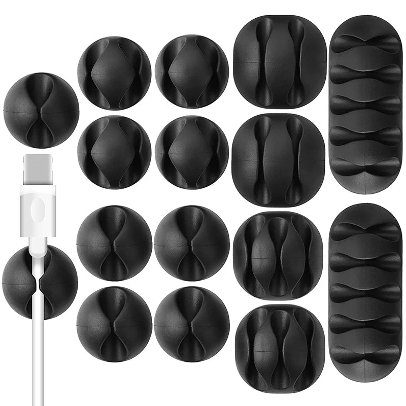 Silicone USB Cable Organizer USB Charging Cable Winder Desktop Tidy Management Clips Cable Holder For Mouse earphone Accessories Zpaxo