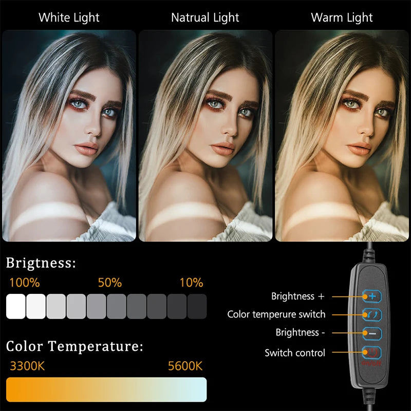 Professional Video Photography LED Light Selfie Dimmable Fill Photo
