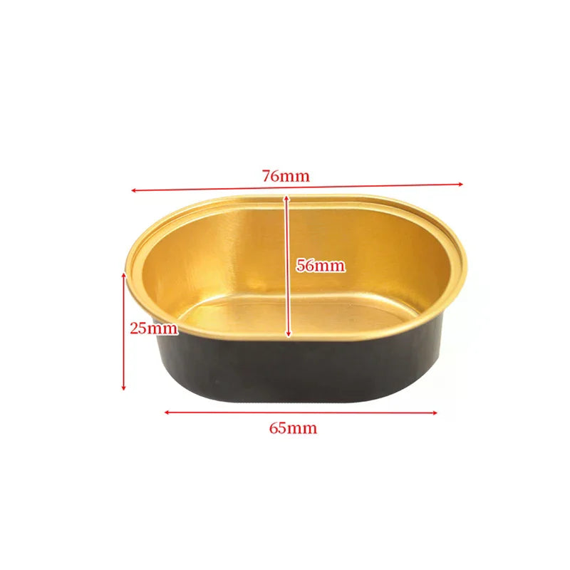 100Pcs 68ML Aluminum Foil Oval Non-Stick Baking Cups Cake Containers With Clear Lids Heat Resistant For Cakes Zpaxo