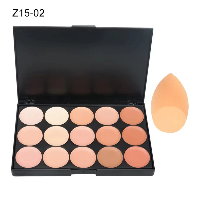 15 Colors Face Concealer Cream Contour Palette,Moisture Cream Makeup Foundation Full Coverage Foundation Covering Perfect Makeup Zpaxo