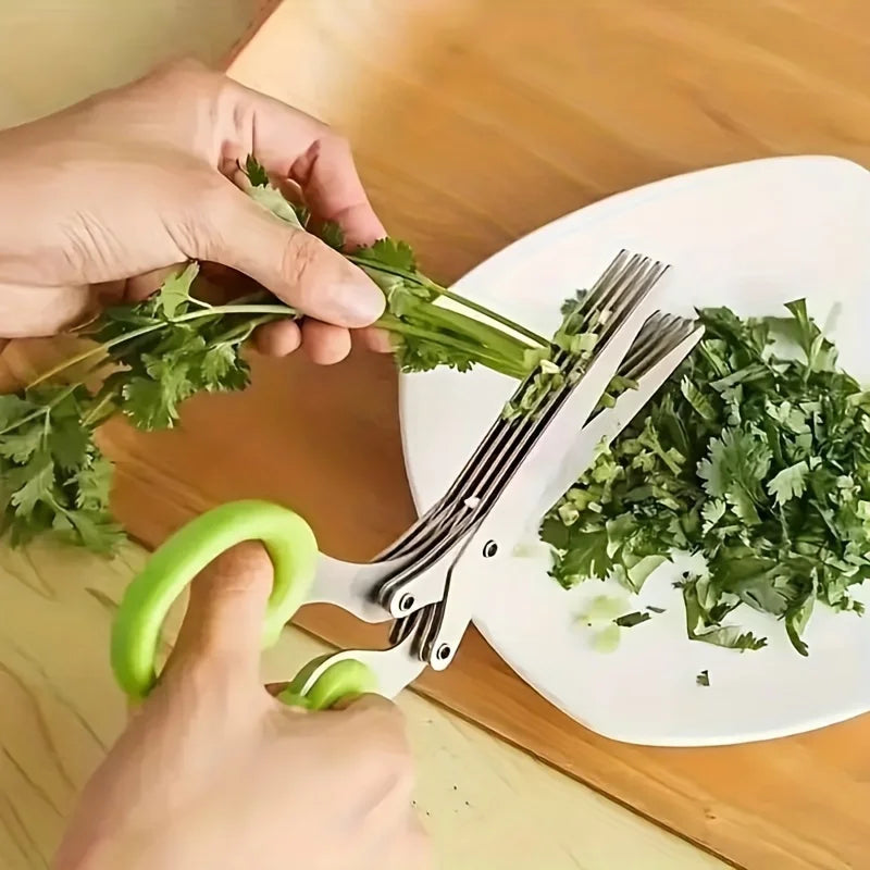 Multifunctional Stainless Steel Kitchen Scissors 5 Layers Quick