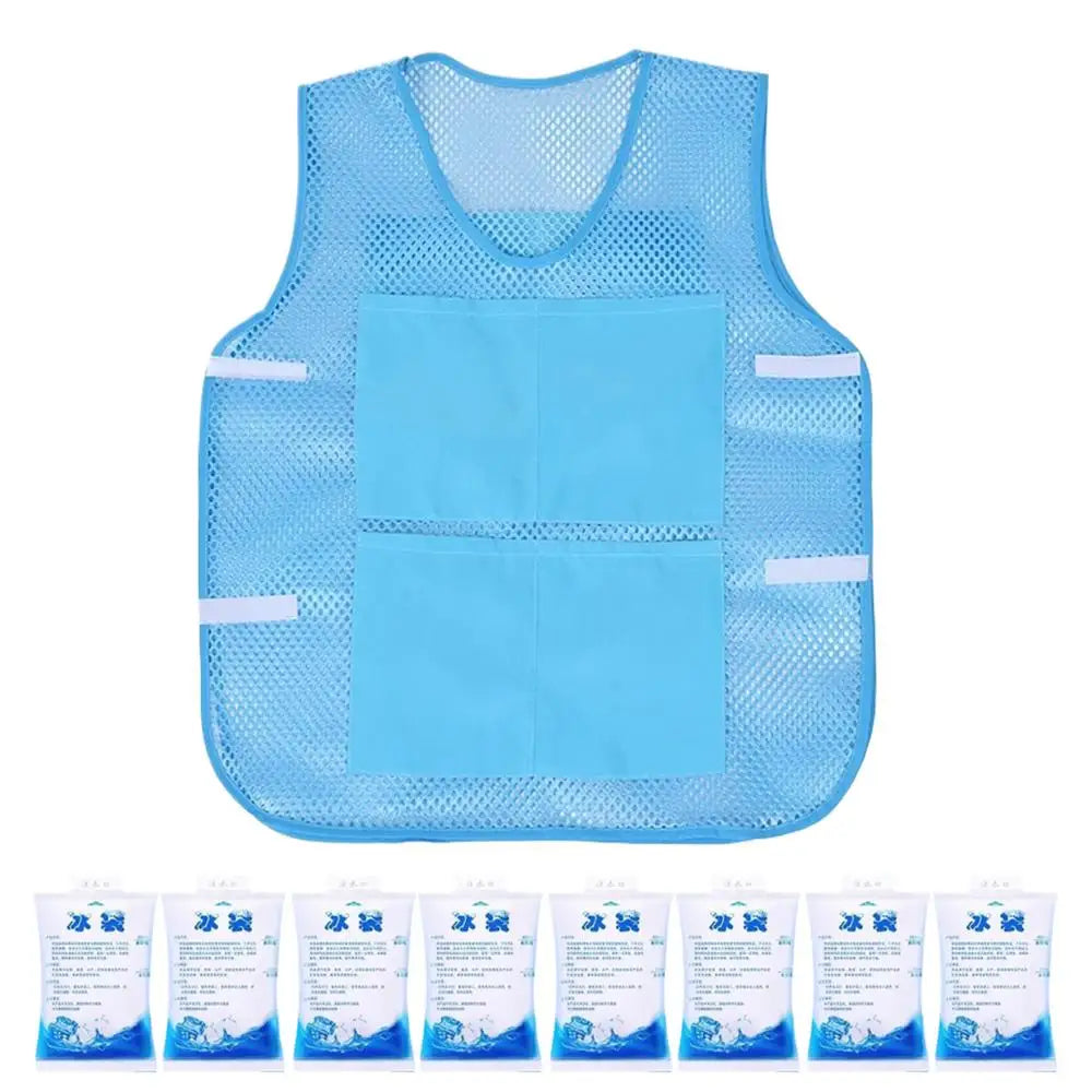 Cooling Vest 8 Reusable Ice Packs Wearable Cold Wrap Gadgets Outdoor