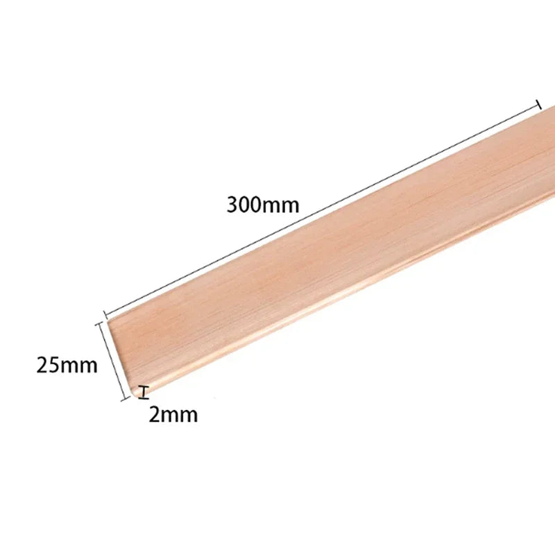 Length 200 300 T2 Copper Flat Bar Strip Pure Plate CNC DIY Material Zpaxo 252300mm