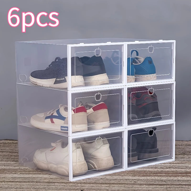 Upgraded Thickened Transparent Shoe Box Foldable Storage Rack Home