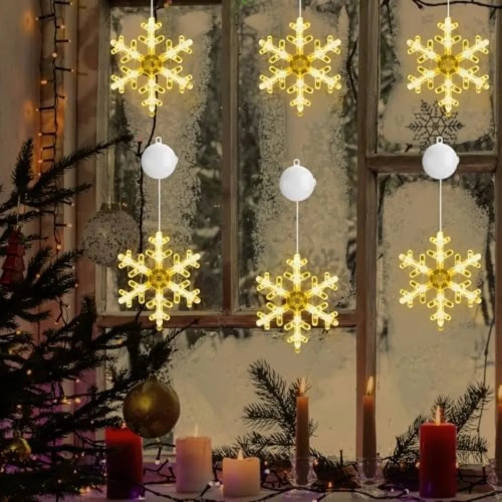 Christmas Snowflake LED Window Light with Suction Cup | Xmas Decor Christmas Window Light Zpaxo