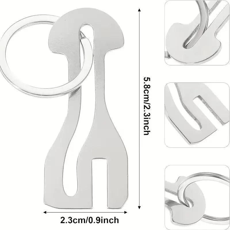 2pcs Reusable Shopping Cart Token – Stainless Steel Lock Chain, Detachable Key Ring for Carts Zpaxo