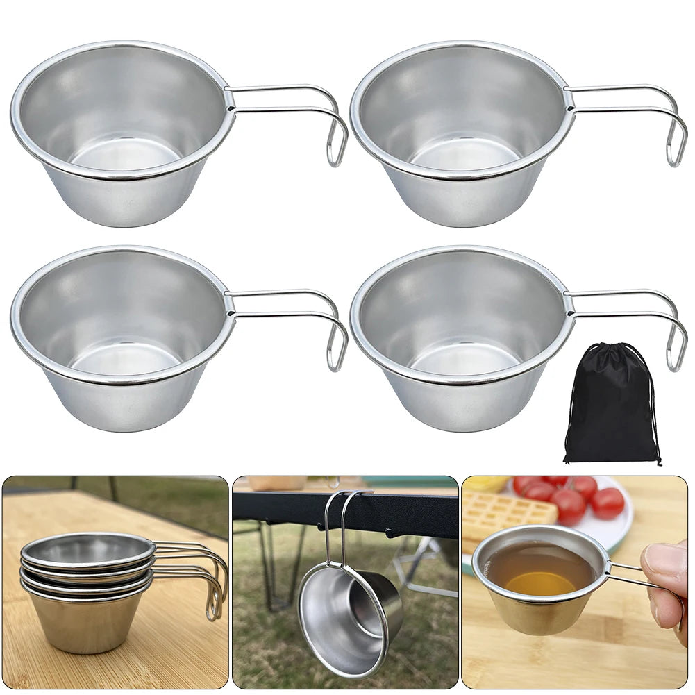 Camping Sierra Cup Handle Stainless Steel Bowl Tea Outdoor Hiking
